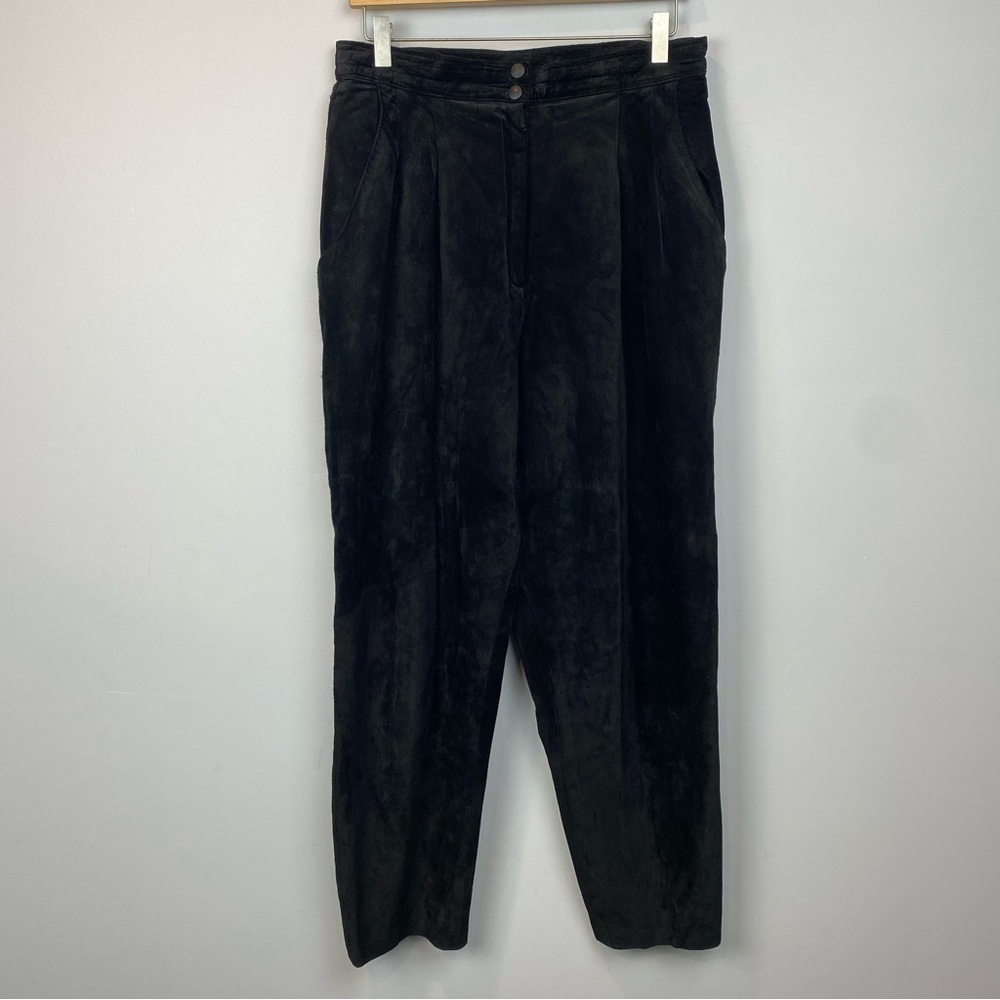 Danier • vintage black suede tapered trousers - Picture 2 of 11